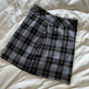 Plaid Black and White Women's Skirt